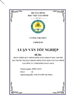 Quy trình kiểm toán chi phí trả trước dài hạn tại công 