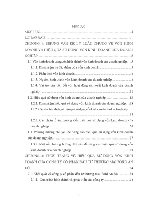 Giải pháp nâng cao hiệu quả sử dụng vốn tại Công ty Cổ
