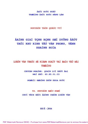 Đánh giá sử dụng đất tại khu kinh tế Vân Phong, Khánh Hòa