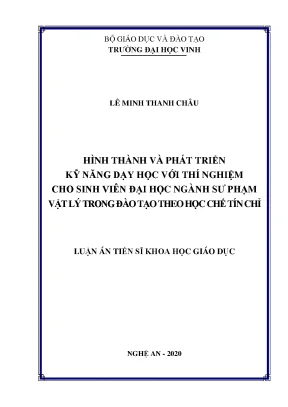 Phát triển kỹ năng dạy học thí nghiệm cho sinh viên sư 