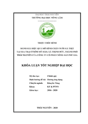 Đánh giá hiệu quả mô hình chăn nuôi gà thịt tại gia trại 