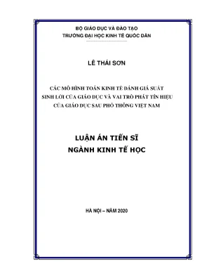 Đánh giá suất sinh lời của giáo dục và vai trò phát tín 
