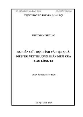 Nghiên cứu độc tính và hiệu quả điều trị vết thương phần 