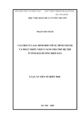 Vai trò của gia đình trong phát triển nhân cách thế hệ 