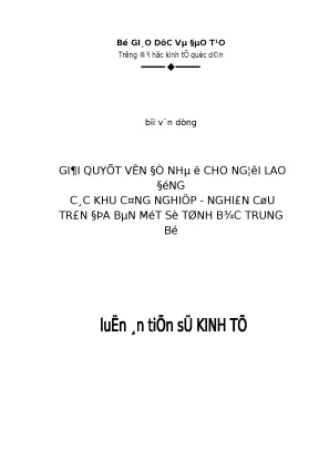 Giải pháp nhà ở cho công nhân khu công nghiệp tại Bắc 