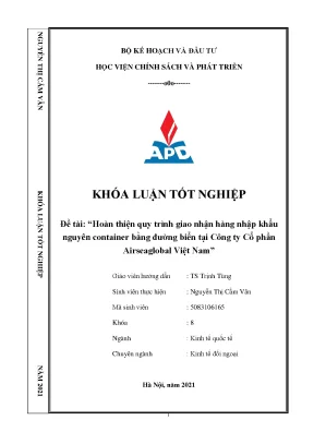 Quy trình giao nhận hàng nhập khẩu container bằng đường 