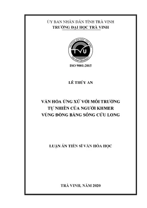 Văn hóa ứng xử với môi trường tự nhiên của người Khmer ở 
