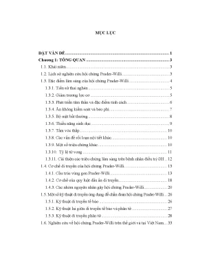 Nghiên cứu hội chứng Prader-Willi: Đặc điểm lâm sàng và 