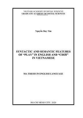 Tính năng cú pháp và ngữ nghĩa của 'play' trong tiếng 