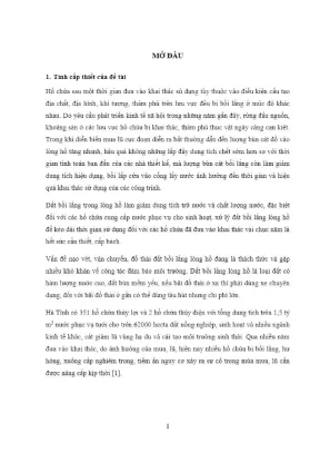Nghiên cứu xử lý đất bồi lắng lòng hồ để nâng cấp đập 