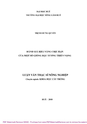Đánh giá khả năng chịu hạn của giống đậu tương triển vọng