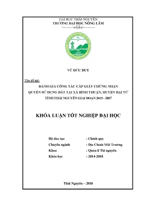 Đánh giá công tác cấp giấy chứng nhận quyền sử dụng đất 