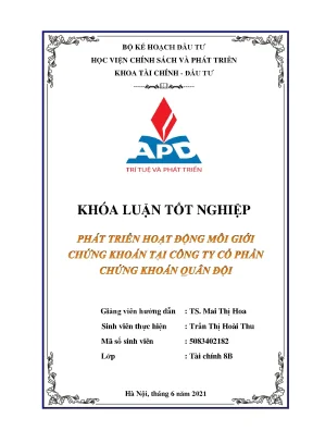 Phát Triển Hoạt Động Môi Giới Chứng Khoán Tại Công Ty Cổ