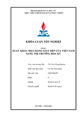 Xuất khẩu giày dép Việt Nam sang thị trường Hoa Kỳ: Luận