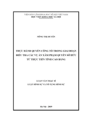 Thực hành quyền công tố trong điều tra vụ án xâm phạm