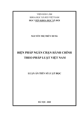 Biện Pháp Ngăn Chặn Hành Chính Theo Pháp Luật Việt Nam: 