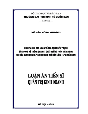 Nghiên cứu tác động đến ý định áp dụng TQM trong doanh