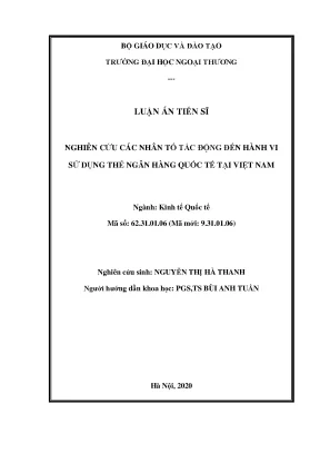 Nghiên cứu hành vi sử dụng thẻ ngân hàng quốc tế tại