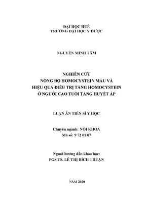 Nghiên cứu nồng độ homocystein và điều trị tăng 