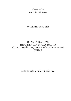 Quản lý đào tạo nghệ thuật theo chuẩn đầu ra tại các 