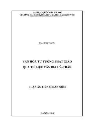 Nghiên cứu văn hóa tư tưởng Phật giáo qua văn bia Lý Trần