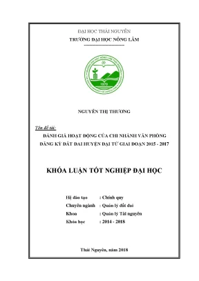 Đánh giá hoạt động chi nhánh văn phòng đăng ký đất đai