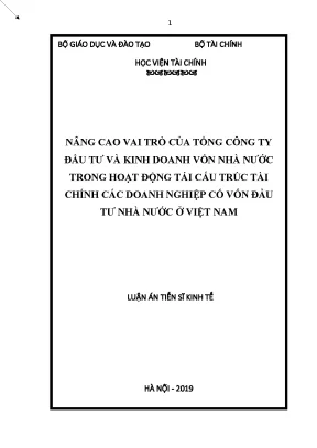 Tăng cường vai trò của tổng công ty nhà nước trong tái
