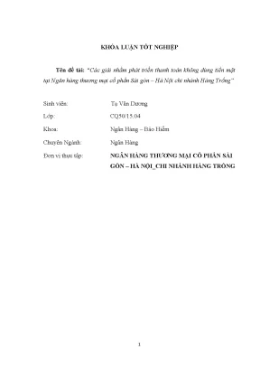 Giải pháp phát triển thanh toán không dùng tiền mặt tại 