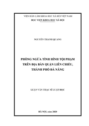 Phòng Ngừa Tội Phạm Tại Quận Liên Chiểu, Đà Nẵng: Nghiên 