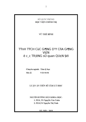Tích Cực Giảng Dạy của Giảng Viên tại Các Trường Sĩ Quan 