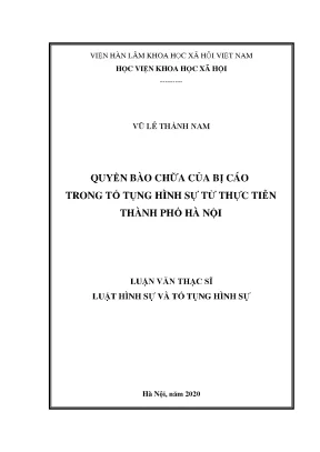 Quyền bào chữa của bị cáo trong tố tụng hình sự tại Hà Nội