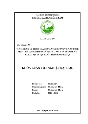 Chăm sóc và phòng trị bệnh cho lợn nái sinh sản tại trại 