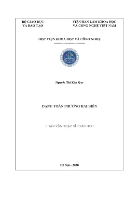 Nghiên cứu toàn phương hai biến trong luận án tiến sĩ