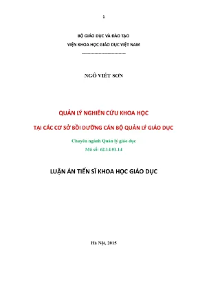 Quản lý nghiên cứu khoa học trong bồi dưỡng cán bộ quản 