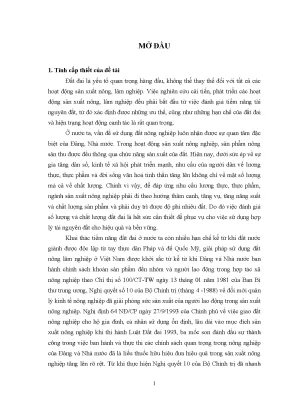 Đánh giá tiềm năng đất đai và giải pháp sử dụng đất nông 