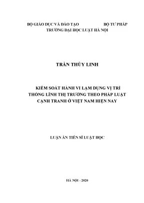 Kiểm Soát Hành Vi Lạm Dụng Thị Trường Tại Việt Nam: