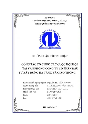 Tổ Chức Hội Họp Hiệu Quả Tại Công Ty Cổ Phần Đầu Tư Xây 