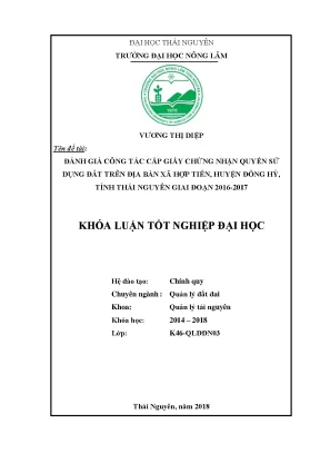 Đánh giá công tác cấp giấy chứng nhận quyền sử dụng đất