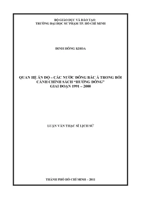 Nghiên cứu quan hệ Ấn Độ với các nước Đông Bắc Á (1991-2000)