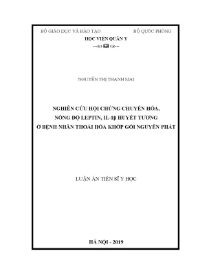 Nghiên cứu hội chứng chuyển hóa và nồng độ leptin IL-1β 