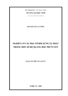 Nghiên cứu sự phá vỡ đối xứng tự phát trong hệ quang học 