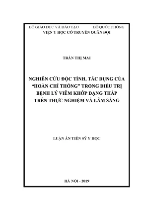 Nghiên cứu độc tính và hiệu quả của hoàn chỉ thống trong 