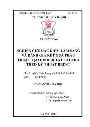 Nghiên cứu phẫu thuật tạo hình dị tật tai nhỏ theo kỹ 