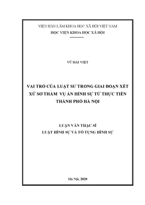 Vai trò của luật sư trong xét xử sơ thẩm hình sự tại Hà Nội