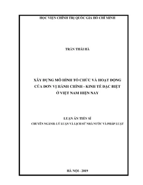Mô Hình Tổ Chức Đơn Vị Hành Chính Kinh Tế Đặc Biệt Tại 