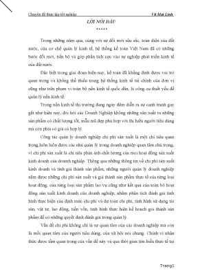 Chi phí sản xuất và tính giá thành sản phẩm tại doanh