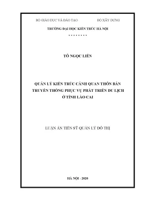 Quản lý kiến trúc cảnh quan thôn bản truyền thống cho du 