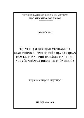 Phân Tích Tội Vi Phạm Giao Thông Tại Quận Cẩm Lệ, Đà 
