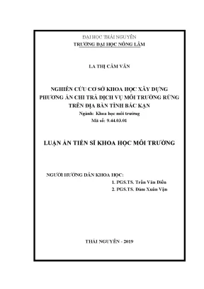 Nghiên cứu phương án chi trả dịch vụ môi trường rừng tại