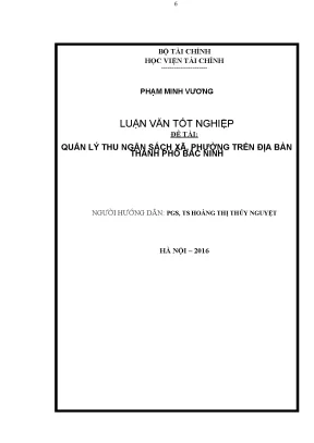 Đánh giá quản lý thu ngân sách xã phường tại Bắc Ninh